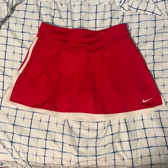 red nike tennis skirt
